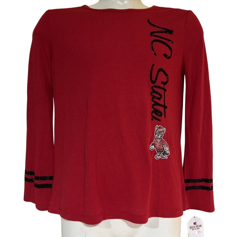NEW NC State Sparkle North Carolina Colosseum LS Shirt Youth Girl's M 7-8